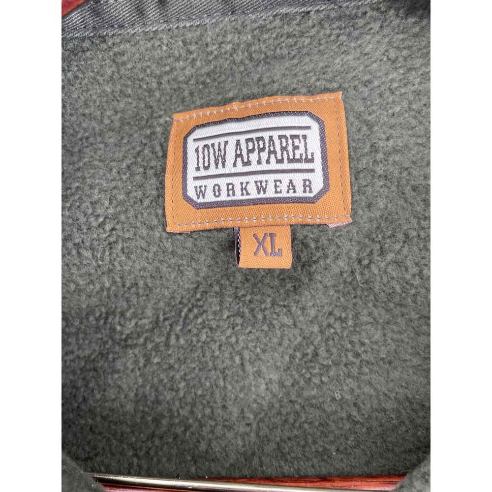 10W Apparel Workwear Shirt Jacket Mens XL Green Chore Fleece Lined Shacket‎ - Picture 2 of 8